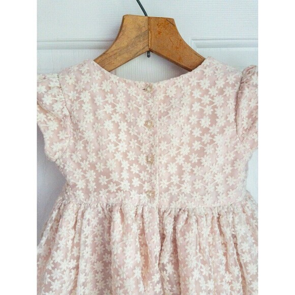 Pippa and Julie Size 4 Girls Flower Girl Pink Lacey Princess Dress - Picture 4 of 9